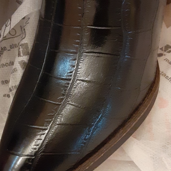 Gothabilly Cowgirl Boots Western Leather Fringe Crocodile Alligator Stevie Nicks - Picture 8 of 10